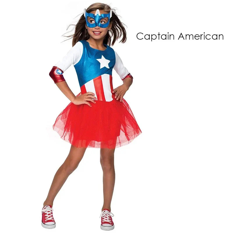 American Girl Supergirl Costume – Fancy Dress-Up Outfit for Kids Halloween & Purim Cosplay