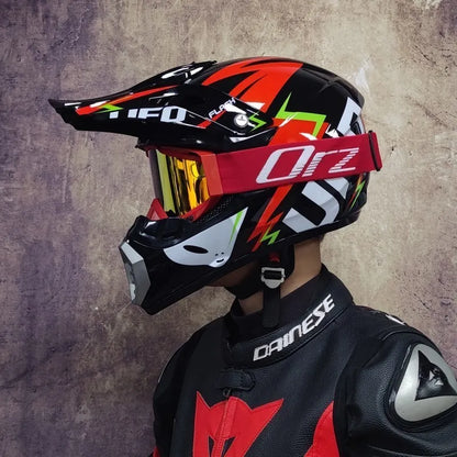 Off-Road Motorcycle Helmet - Bicycle Downhill AM DH Mountain Bike Casco, Cross & Motocross Safety Helmet