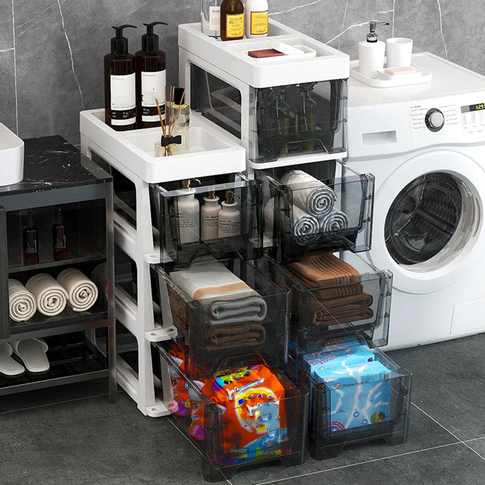 Narrow Toilet Storage Cabinet – 4/5 Tier Waterproof Corner Shelf & Crevice Side Rack