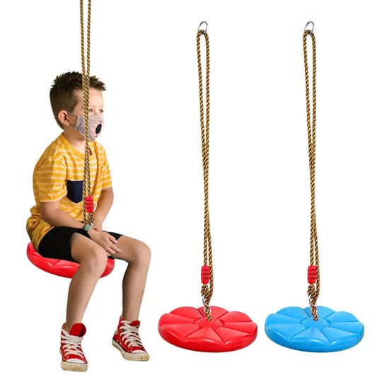 Kids Octagonal Disc Swing — Thickened Red & Blue Indoor Outdoor Hanging Swing Toy Rocking Chair