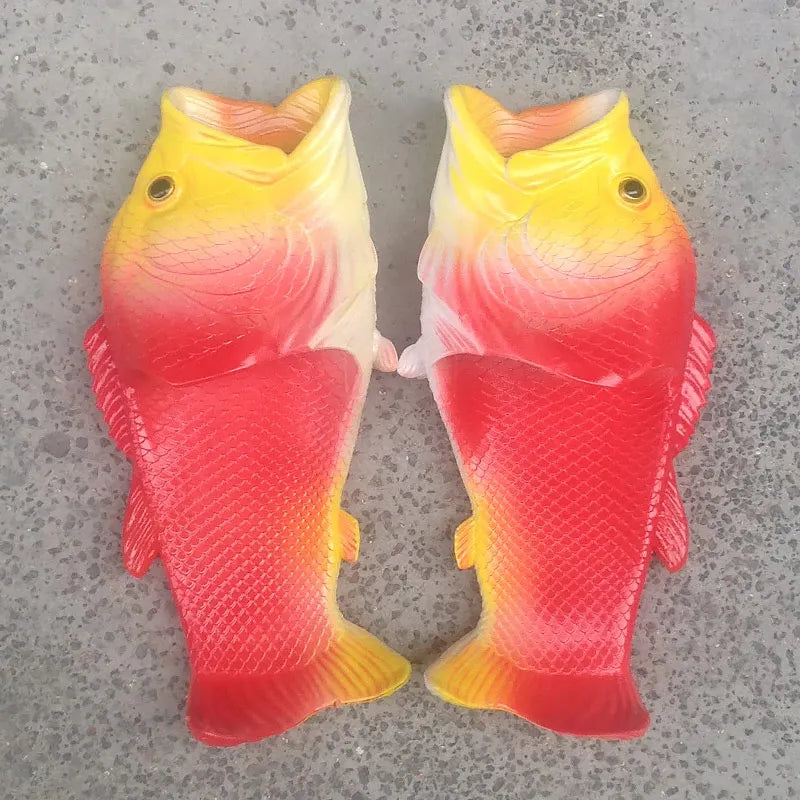 Funny Unicorn Fish Beach Slippers - Unisex Summer Slides for Men, Boys & Plus Size 31-47