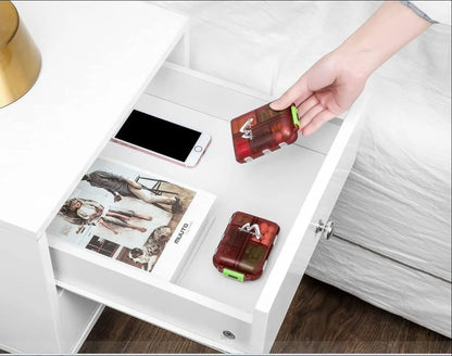 Tcare Travel Pill Organizer – Moisture-Proof Pills Box for Pocket or Purse, Portable Medicine & Vitamin Holder Container