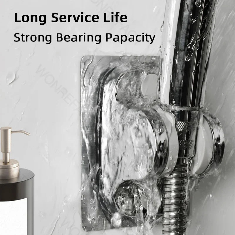 Universal No-Drill Adjustable Shower Head Holder – Wall-Mounted Bracket with Stable Rotation for Bathroom Accessories