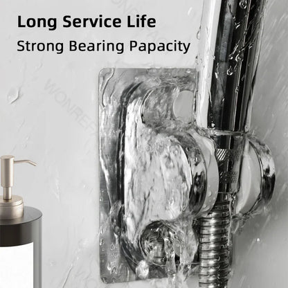Universal No-Drill Adjustable Shower Head Holder – Wall-Mounted Bracket with Stable Rotation for Bathroom Accessories