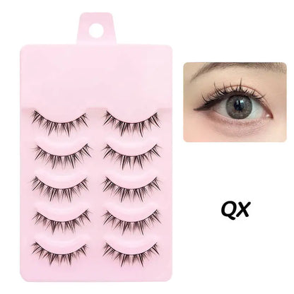 Manga Style Soft Natural False Eyelashes Wispy Thick Daily Wear Makeup Lashes