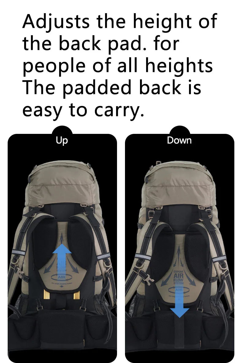 Naturehike 70L Camping Backpack — Large Capacity Ergonomic Hiking & Trekking Bag for Men with Rain Cover