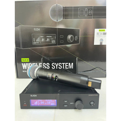 SLXD Wireless Microphone System – 500/600/800MHz 4-Pin Headset with KSM8/Beta58, Professional Audio for Stage & Karaoke