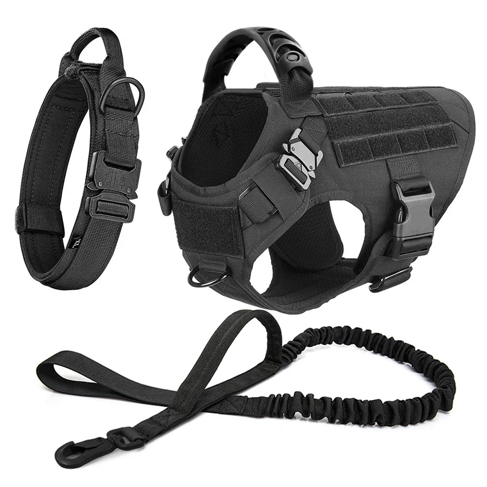 Large Dog Harness & Leash Set — Training & Walking Vest for German Shepherd, Malinois