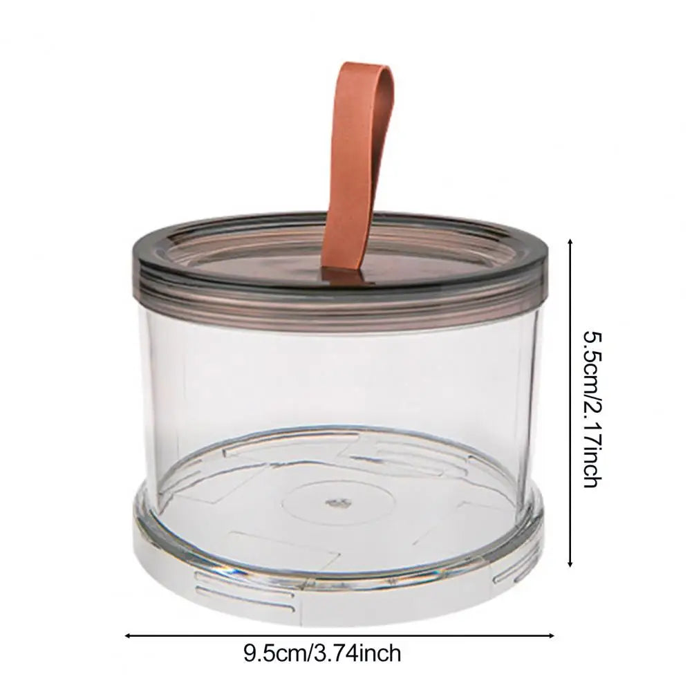 Airtight Round Spice Jars – Stackable Clear Seasoning Storage Organizer with Handle for Kitchen & Pantry