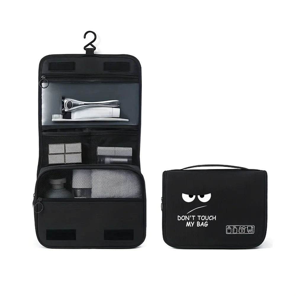Cartoon Eye Portable Makeup Bag – Unisex Cosmetic Organizer & Toiletry Hanging Pouch for Travel, Shaving & Makeup Storage