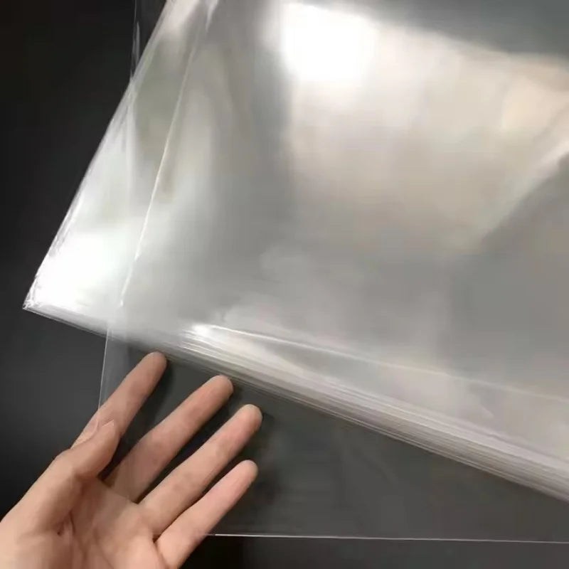 50 Pack Premium Vinyl Record Sleeves – Oversized Plastic Protective Covers with No-Seal Flap for Easy Access
