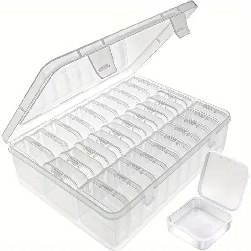 Durable Transparent Plastic Storage Box – 14/30 Compartments Organizer for Jewelry & Small Items