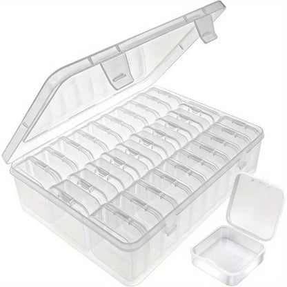 Durable Transparent Plastic Storage Box – 14/30 Compartments Organizer for Jewelry & Small Items