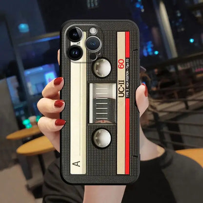 Magnetic Cassette Tape Phone Case – Compatible with Apple iPhone 7, 8, XR, X, XS, 11, 12, 13, 14, 15 & SE 2022