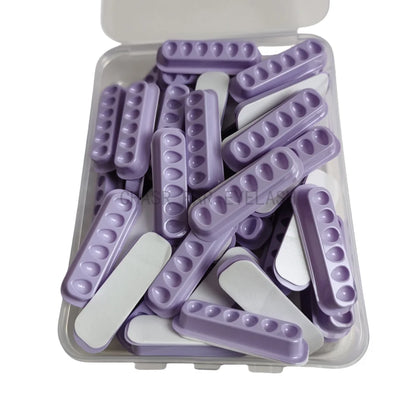 50PCS Eyelash Extension Glue Tray Wells – Self-Adhering Lash Fan Maker, Private Label Available