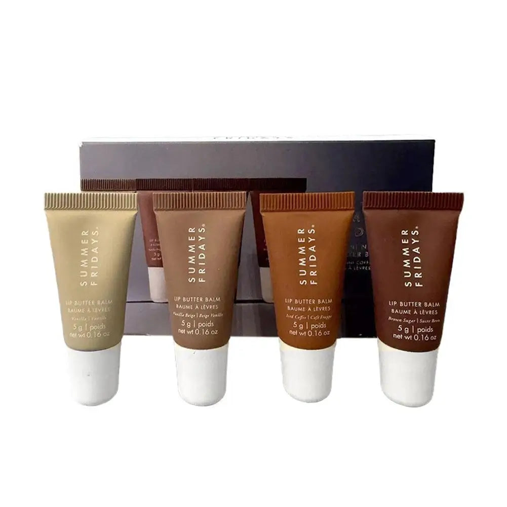 Summer Fridays Mini Lip Gloss Set – Vanilla Beige Moisturizing Lip Balm, Transparent & Smooth Makeup