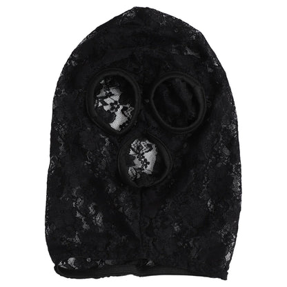 Gothic Lace & Velvet Face Mask - Halloween Masquerade Carnival Costume Headpiece
