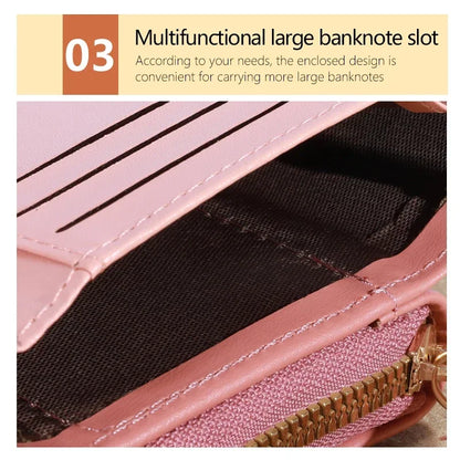 Men’s Fashion Embroidered Love Coin Purse – Trifold Wallet with Multi Card Slots