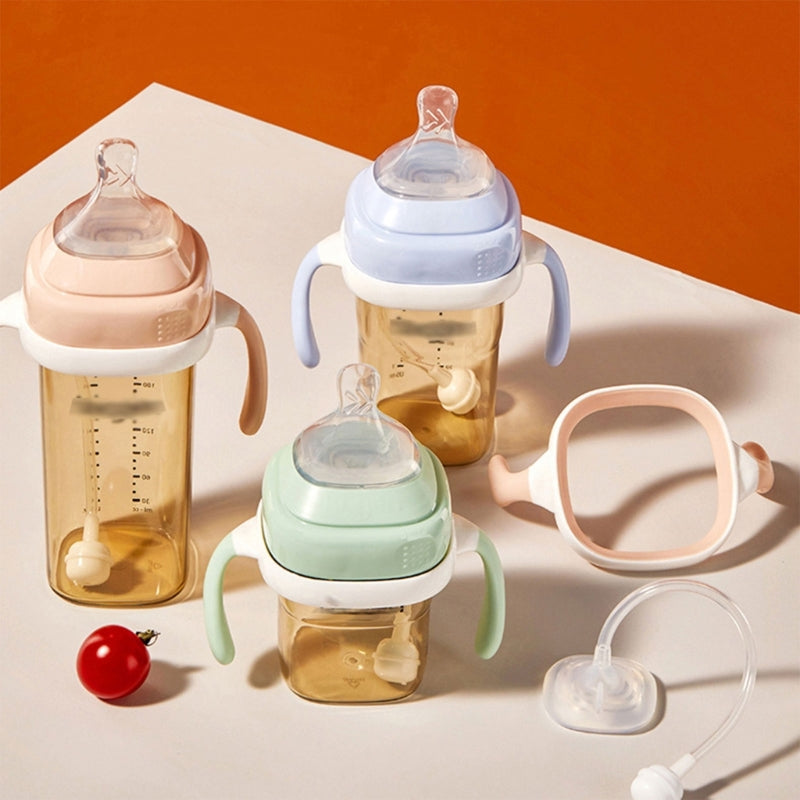 Square Handle Feeding Bottle – Lightweight, Easy Grasp for Baby 6M+, Hegen Bottle Cover Replacement