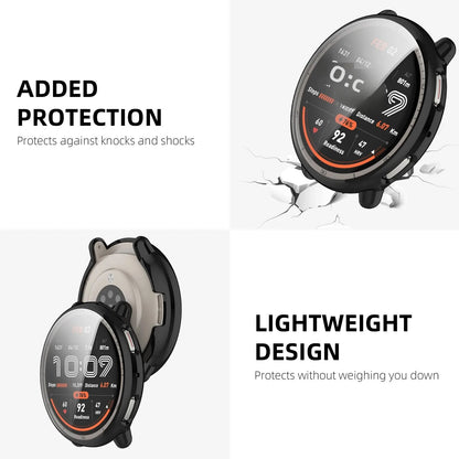 Soft TPU Case for Amazfit Active 2 – All-Around Protective Bumper Cover with Built-In Screen Protector
