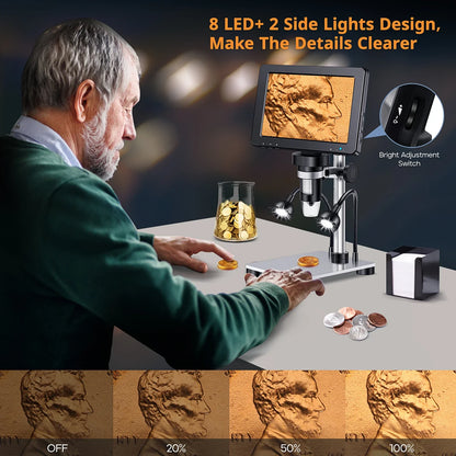 Hayve 7" Digital Microscope – 1200X Zoom, 12MP HD Camera Magnifier for Soldering & Phone Repair