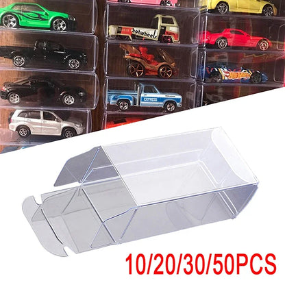 10/20/30/50/100pcs PVC Display Boxes — 1/64 Scale Car Model Toy Transparent Dustproof Exhibition Box for Collection & Gift Packaging