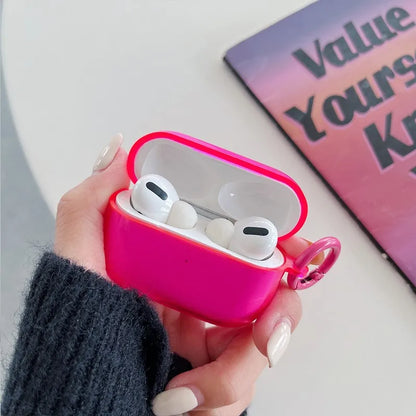 Fluorescent Candy Color Earphone Cover for Apple AirPods 1/2/3/4 & Pro 3 — Crystal Clear Soft TPU Transparent Protective Case
