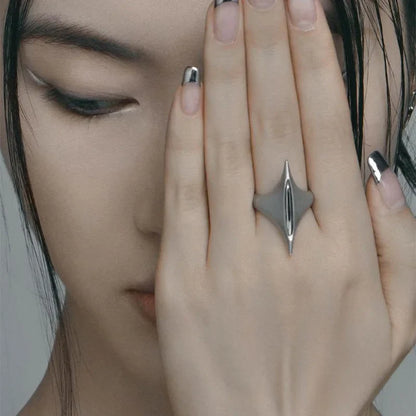 Retro Sword of Maria Silver Ring — Handmade Punk Gothic Open Ring for Women & Unisex Jewelry Gift