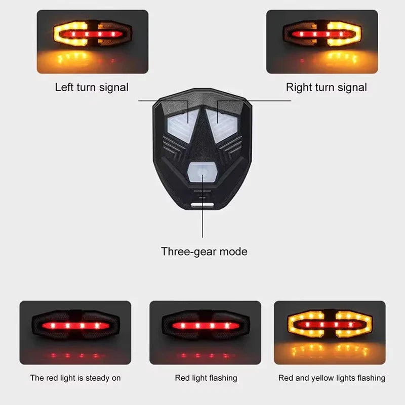 Wireless Remote Control Bike Turn Signal Tail Light – Rechargeable Bicycle Rear LED Direction Indicator for Road Cycling Safety