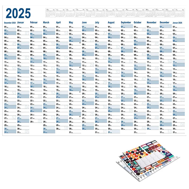 2025 2024 Large Wall Calendar Planner Sheet – Kawaii To-Do List & Schedule Organizer for Office & Home