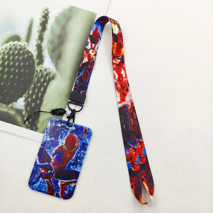 Disney Superhero ID Badge Holder Lanyard — Cartoon Neck Strap for Subway Card, Boys & Kids Campus Credential Case