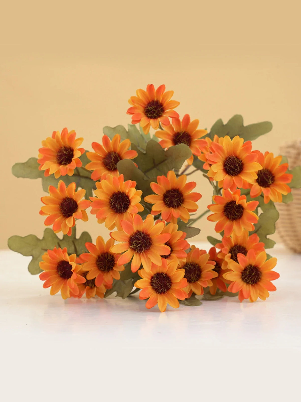 21-Head Artificial Daisy Bouquet - Silk Autumn Flowers for Home, Wedding & Party Decor