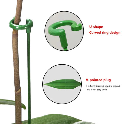 Reusable Plastic Plant Supports - Flower & Vegetable Fixing Brackets for Garden Stems (2/5/10 PCS)