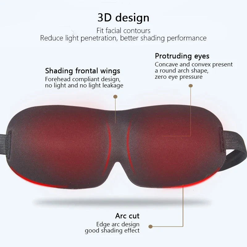 3D Sleeping Eye Mask – Soft Padded Travel Blindfold for Rest, Relaxation & Eye Comfort