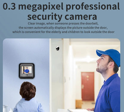 2.4" Smart Digital Door Viewer — 120° HD Security Camera, 240x320 Visual Doorbell, 300K Pixels