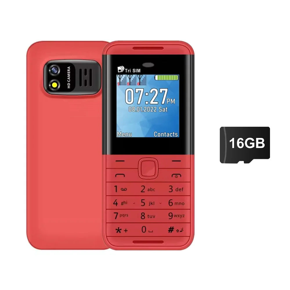 SERVO BM5310 Mini Mobile Phone — 3 SIM Card, 3-Standby, Auto Call Recorder, Bluetooth, Speed Dial & Magic Voice, 1.3" Compact Phone