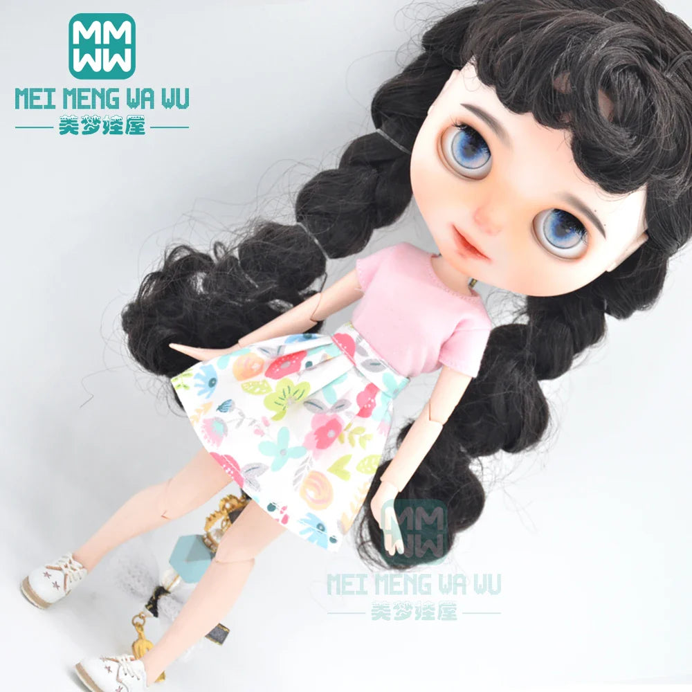 Blythe Doll Accessories Set – Fashion Sweatshirt, Shoe Covers & Sneakers for Blythe & Azone Dolls, Christmas Gift
