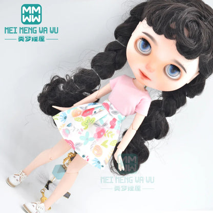 Blythe Doll Accessories Set – Fashion Sweatshirt, Shoe Covers & Sneakers for Blythe & Azone Dolls, Christmas Gift
