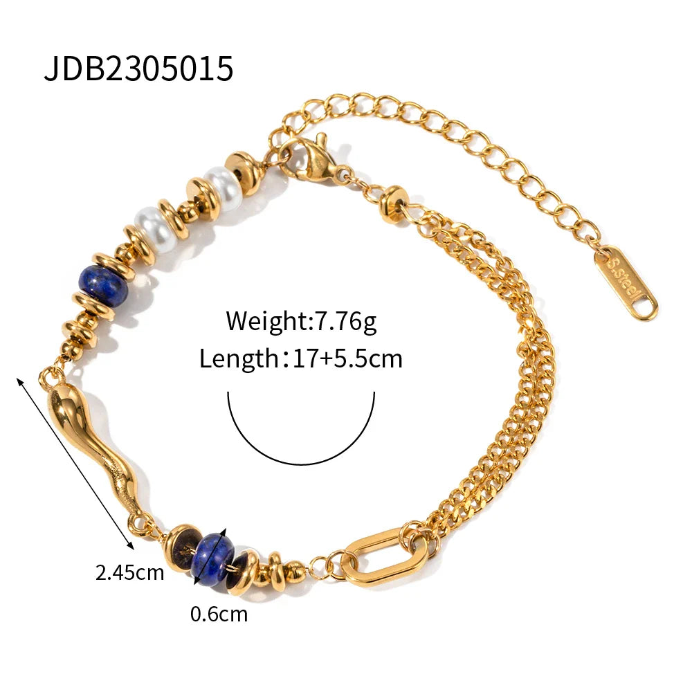 Uworld Stainless Steel Bead Chain Bangle Bracelet – Waterproof Gold Tone Fashion Jewelry for Men & Women, Trendy Statement Design