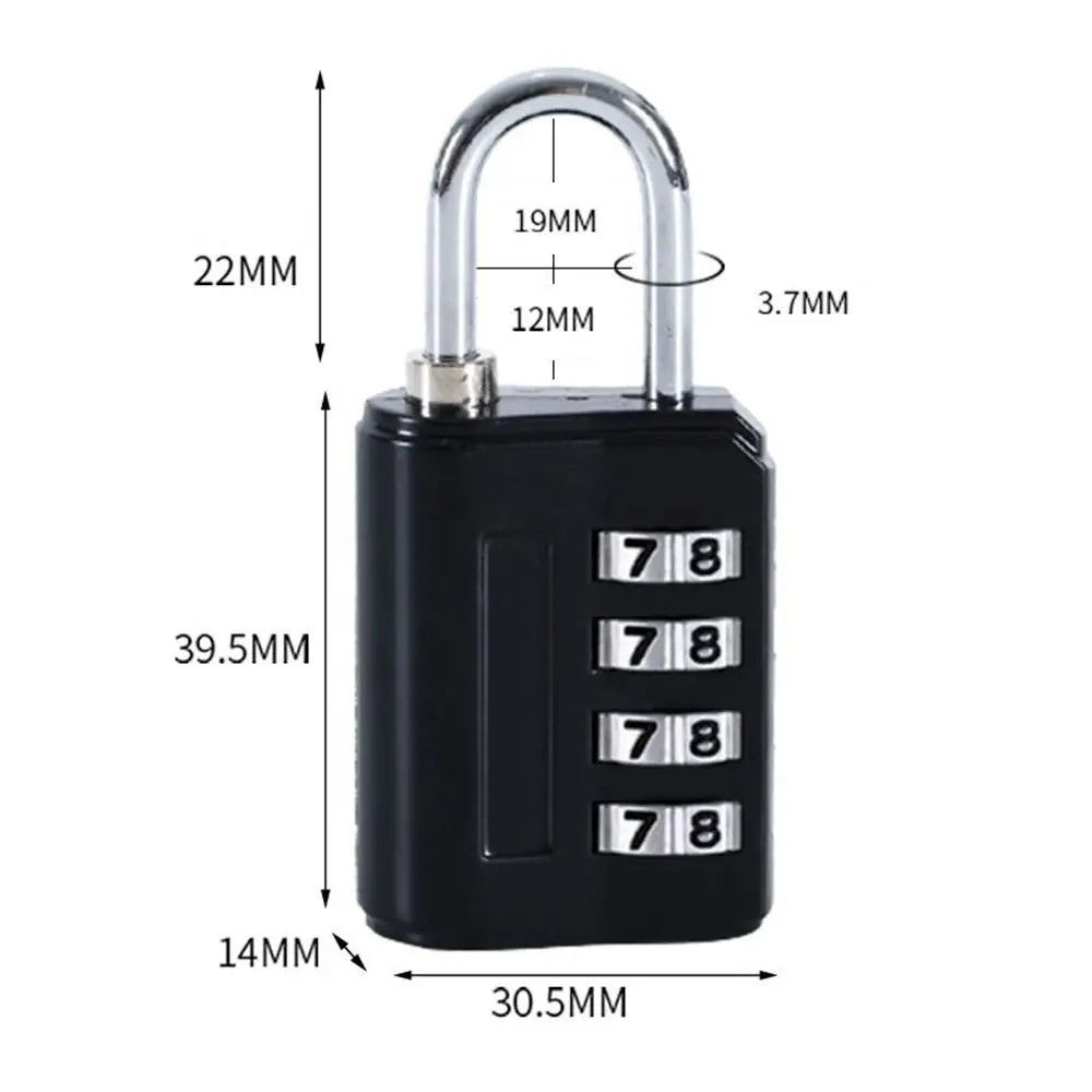 New Concept 4-Digit Combination Lock – Anti-Theft Zinc Alloy Padlock for Travel Luggage & Suitcases