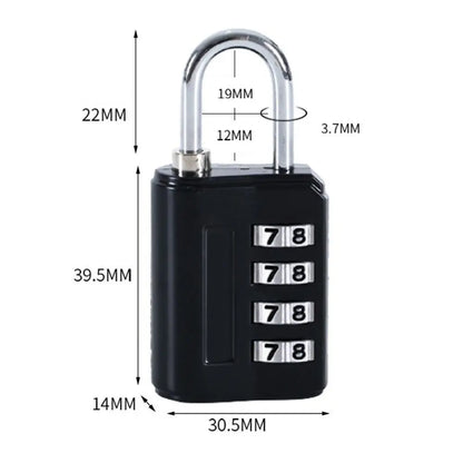 New Concept 4-Digit Combination Lock – Anti-Theft Zinc Alloy Padlock for Travel Luggage & Suitcases