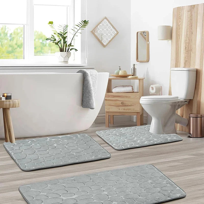 Super Absorbent Bath Mat - Slip-Resistant Anti-Slip Bathroom Rug for Bathtub, Toilet, and Entrance