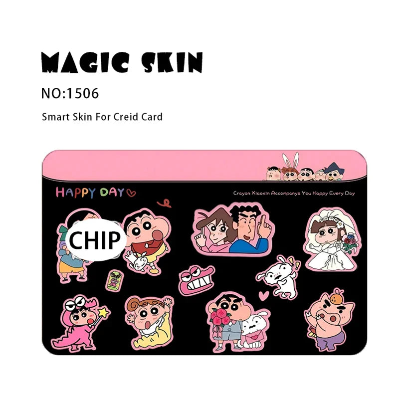 Anime Crayon Shin-Chan Poker PVC Sticker — Waterproof Cartoon Skin for Credit & Debit Cards