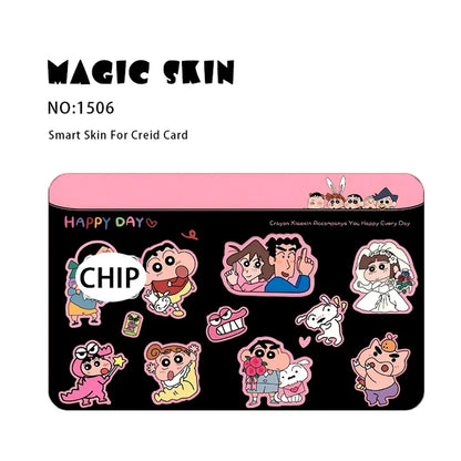 Anime Crayon Shin-Chan Poker PVC Sticker — Waterproof Cartoon Skin for Credit & Debit Cards