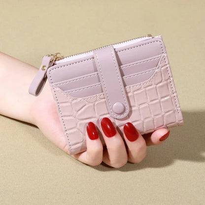Elegant Women’s Multi-Card Wallet – Secure Double Zip PU Leather Clutch with Crocodile Texture and Stylish Storage