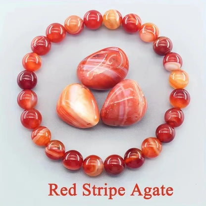 8MM Natural Epidote Zoisite & Lava Stone Bead Bracelet - Tiger Eye & Quartz Jewelry for Women