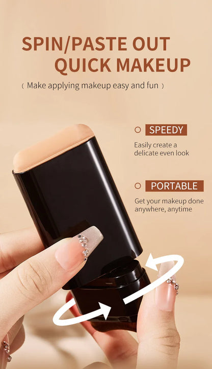TVLV Eraser Foundation Stick with Brush – 20g Brightening Liquid Foundation & Long-Lasting Concealer