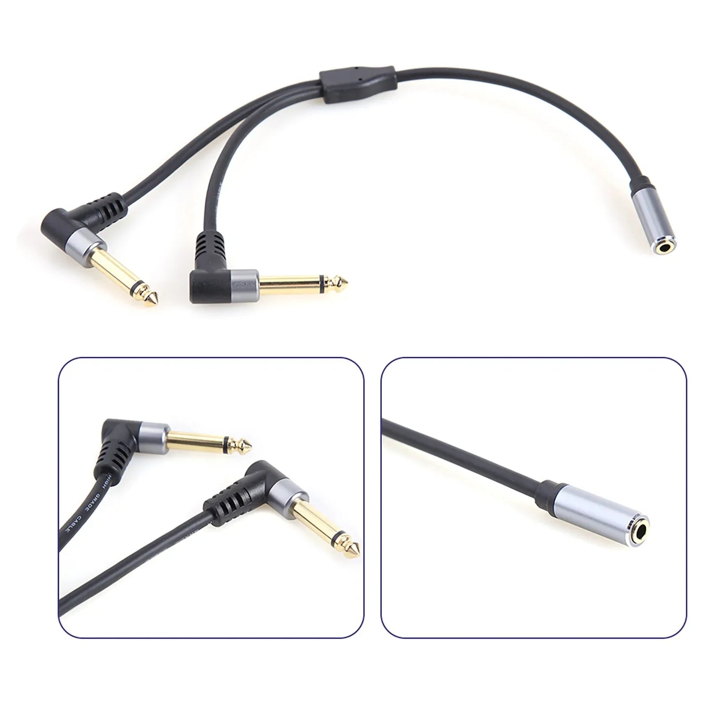 3.5mm to Dual 6.35mm Audio Splitter Cable - TRS Y Adapter for Amplifiers, Speakers & Mixers