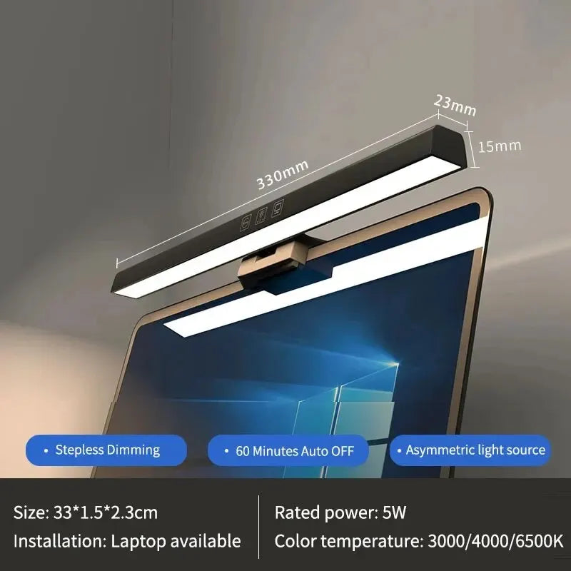 LED Monitor Light Bar Desk Lamp – 33cm & 50cm USB-Powered Dimmable Screen Light for Office & Reading