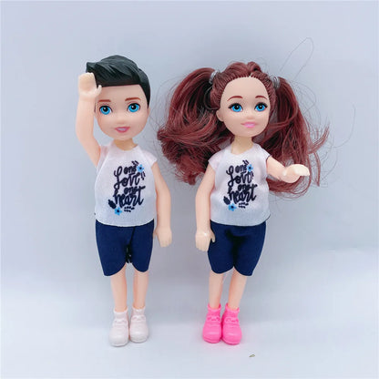 Family of 6 Pregnant Doll Set – Movable Joints Mom, Dad & Babies Interactive Playhouse Toy Gift for Girls